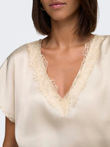 Jacqueline De Yong - Top - Chocolate Plum - V Neck