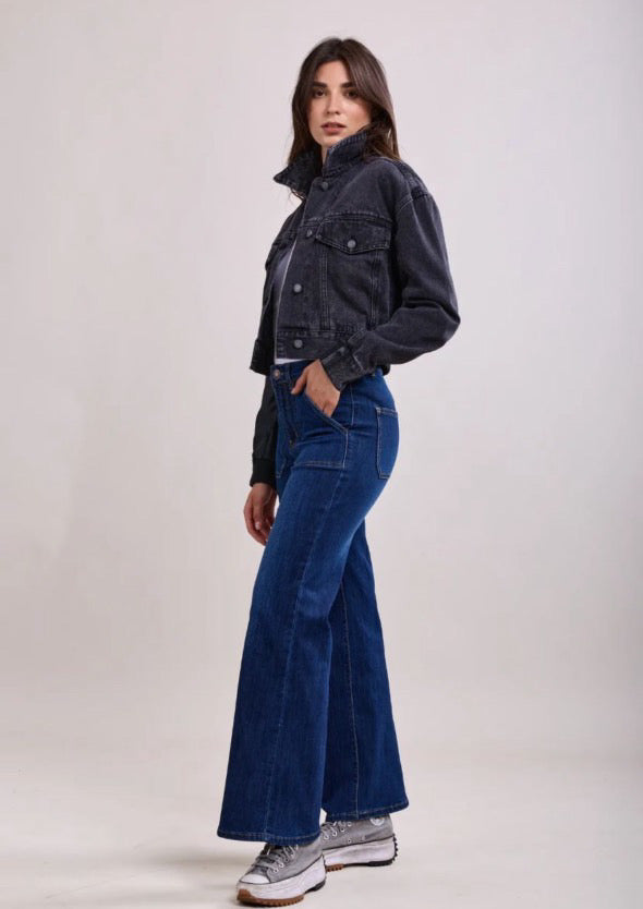 Toxik jeans raka vida mörkblå