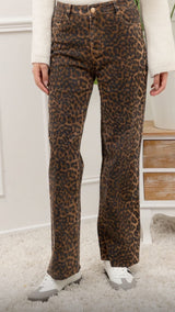 Leopard jeans raka vida