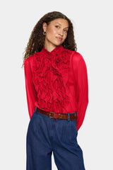 Lilja blus  röd lång ärm