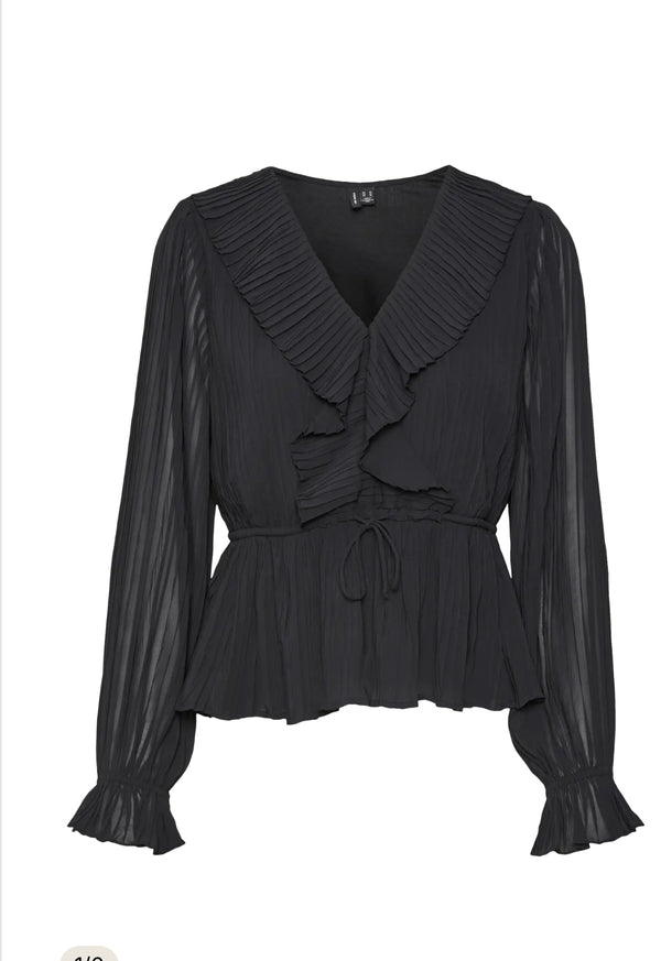 VMDORA FRILL  PLISSERAD TOP
