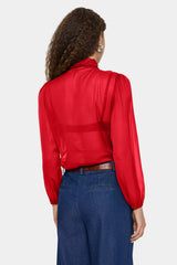 Lilja blus  röd lång ärm