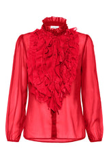 Lilja blus  röd lång ärm