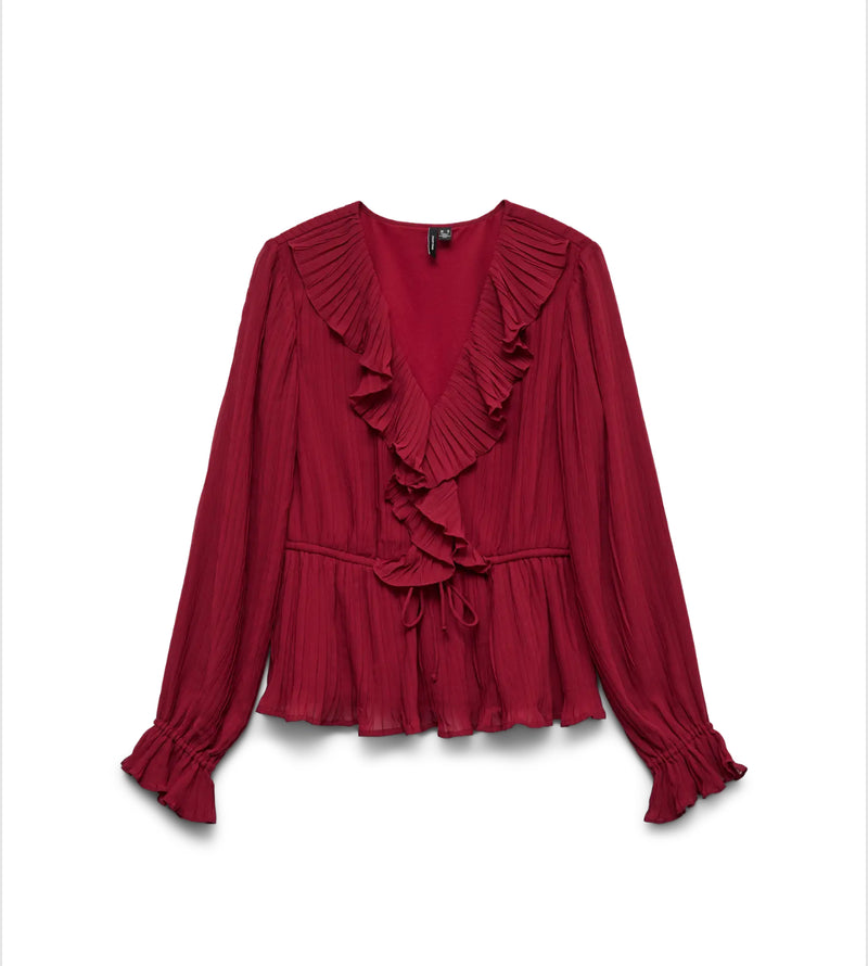 VMDORA FRILL  PLISSERAD TOP