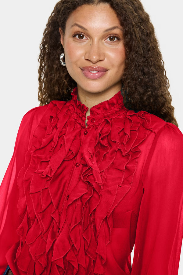 Lilja blus  röd lång ärm