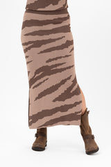 Eleanor Skirt Deep Brown/Taupe-kjol