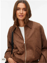 VMSALINA LS FAUX SUEDE BOMBER JACKET