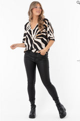 Bea blouse ivory/black