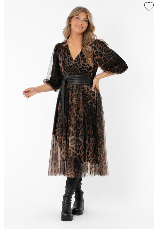 PRISCILLA TULLE DRESS HAZEL/BLACK