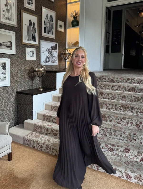 Amanda maxi klänning med ballongärm