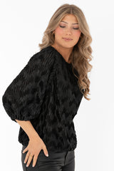 JEWEL PLISSE BLOUSE GOLDEN SAND