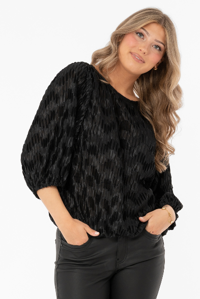JEWEL PLISSE BLOUSE GOLDEN SAND