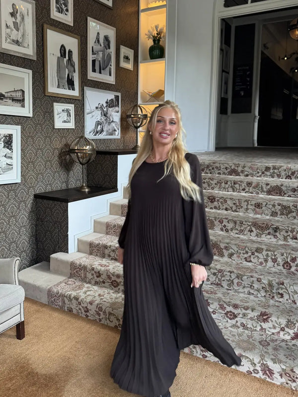Amanda maxi klänning med ballongärm