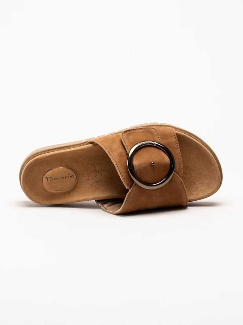 TAMARIS COMFORT - Bruna slip in sandaler i mocka