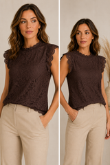 Jacqueline De Yong - Top - Chicory Coffee - Lotas S/L