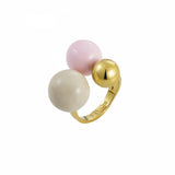 BREA ENAMEL LARGE RING PINK/GOLD