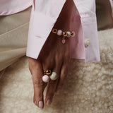 BREA ENAMEL LARGE RING PINK/GOLD