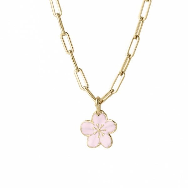 CALISTA ENAMEL NECKLACE .PINK/GOLD