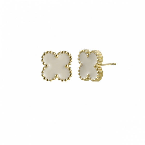 CLOVER EARRING IVORY/GOLD