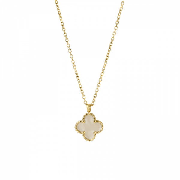 CLOVER NECKLACE IVORY/GOLD