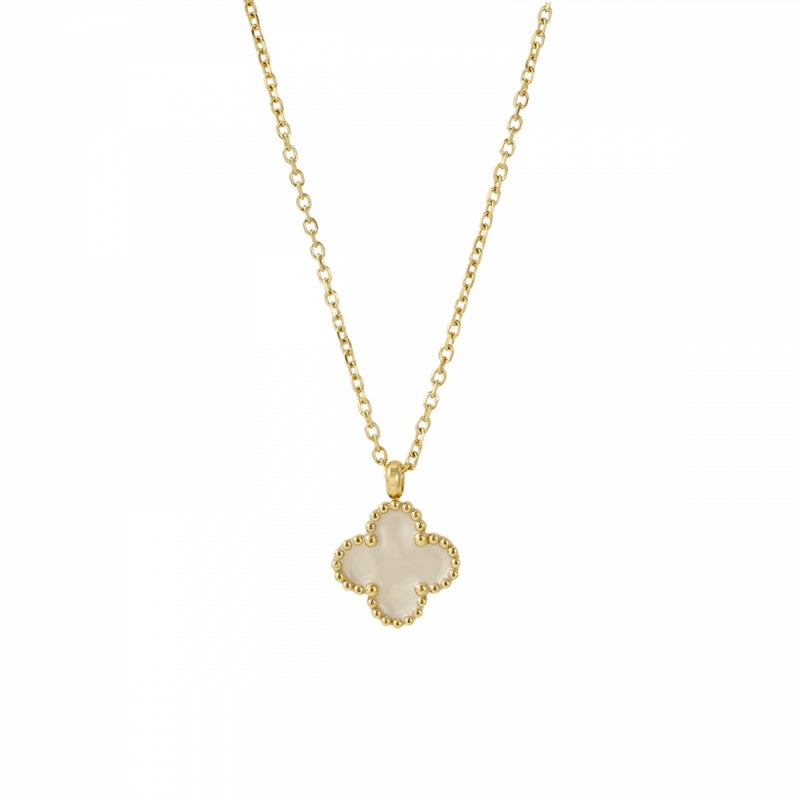 CLOVER NECKLACE IVORY/GOLD