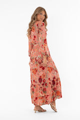 AMBROSIA DRESS ROSE/PISTACHIO/RED