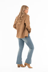 RAE SUEDE SHIRT COGNAC