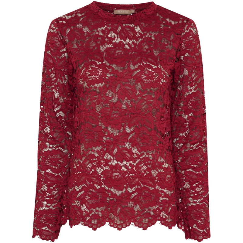 MARTA DU CHATEAU DAM LÅNGÄRMAD SPETS-T-SHIRT MDCMILLEY 7707