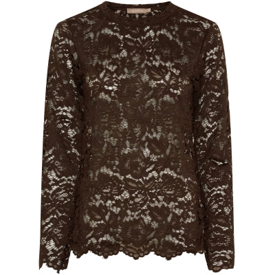 MARTA DU CHATEAU DAM LÅNGÄRMAD SPETS-T-SHIRT MDCMILLEY 7707