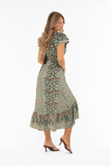 Hollis dress azur/coffee/gold