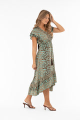 Hollis dress azur/coffee/gold