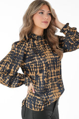 DOMINIQUE BLOUSE AMBER GOLD/BLACK