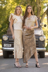 Ibiza skirtleo printed coffe/gold