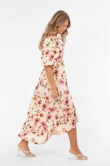 AVELINE DRESS CREME/ROSE