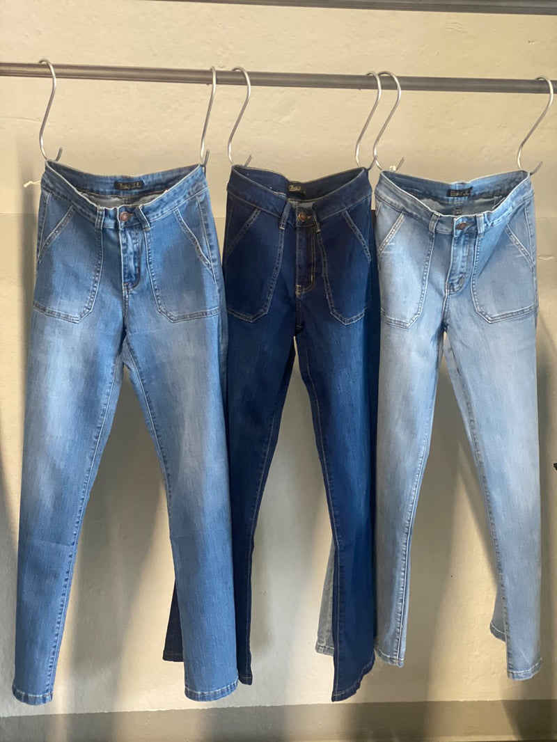 Toxik jeans raka vida mellanblå