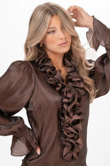Aria blouse brun