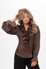 Aria blouse brun