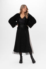 CHERIE TULLE SKIRT TOFFEE BROWN KJOL