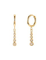Crystal drop hoop gold örhänge