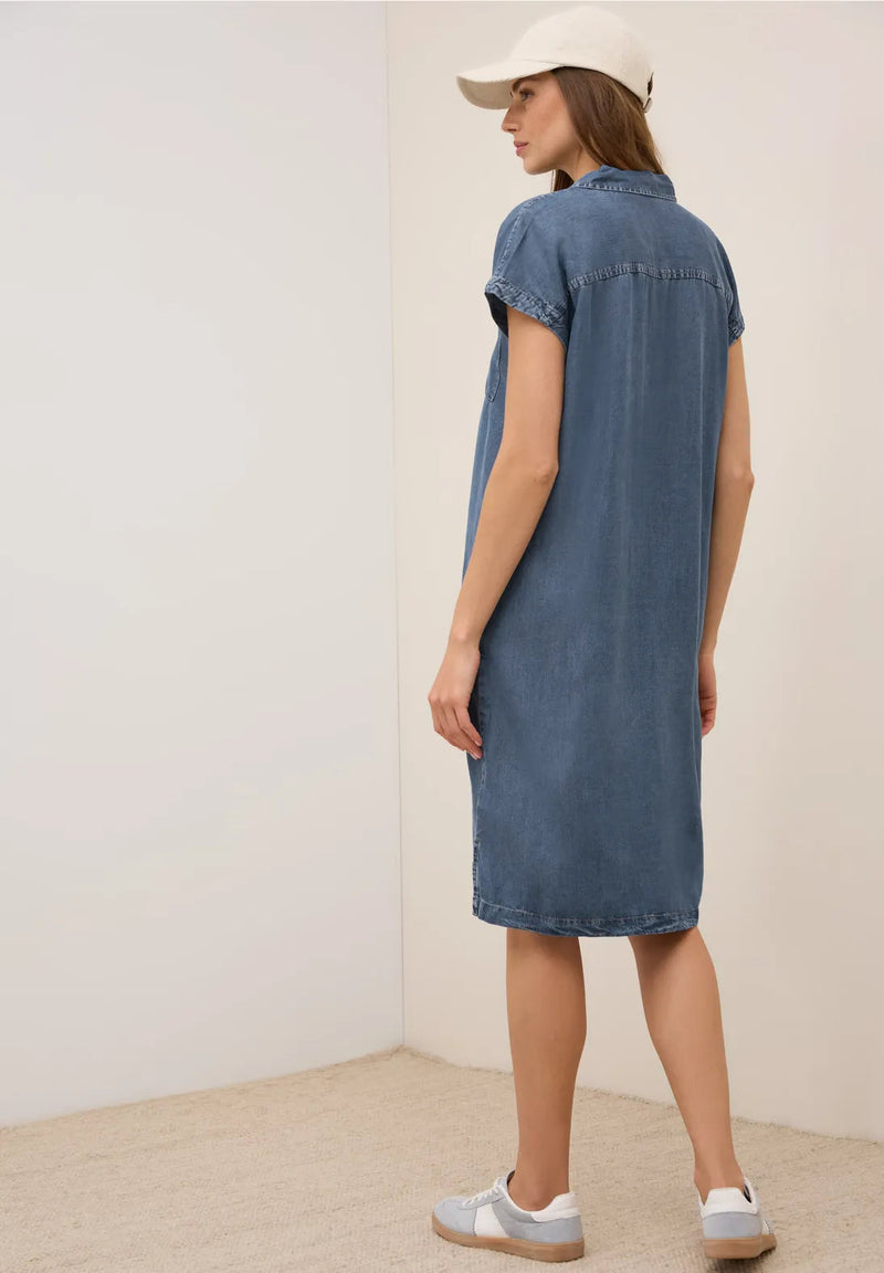 Lyocell klänning i denim look