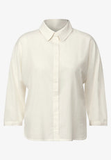 Cecil solid stripe blouse  vanilla white