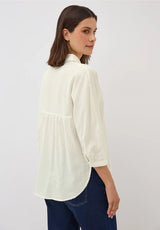 Cecil solid stripe blouse  vanilla white