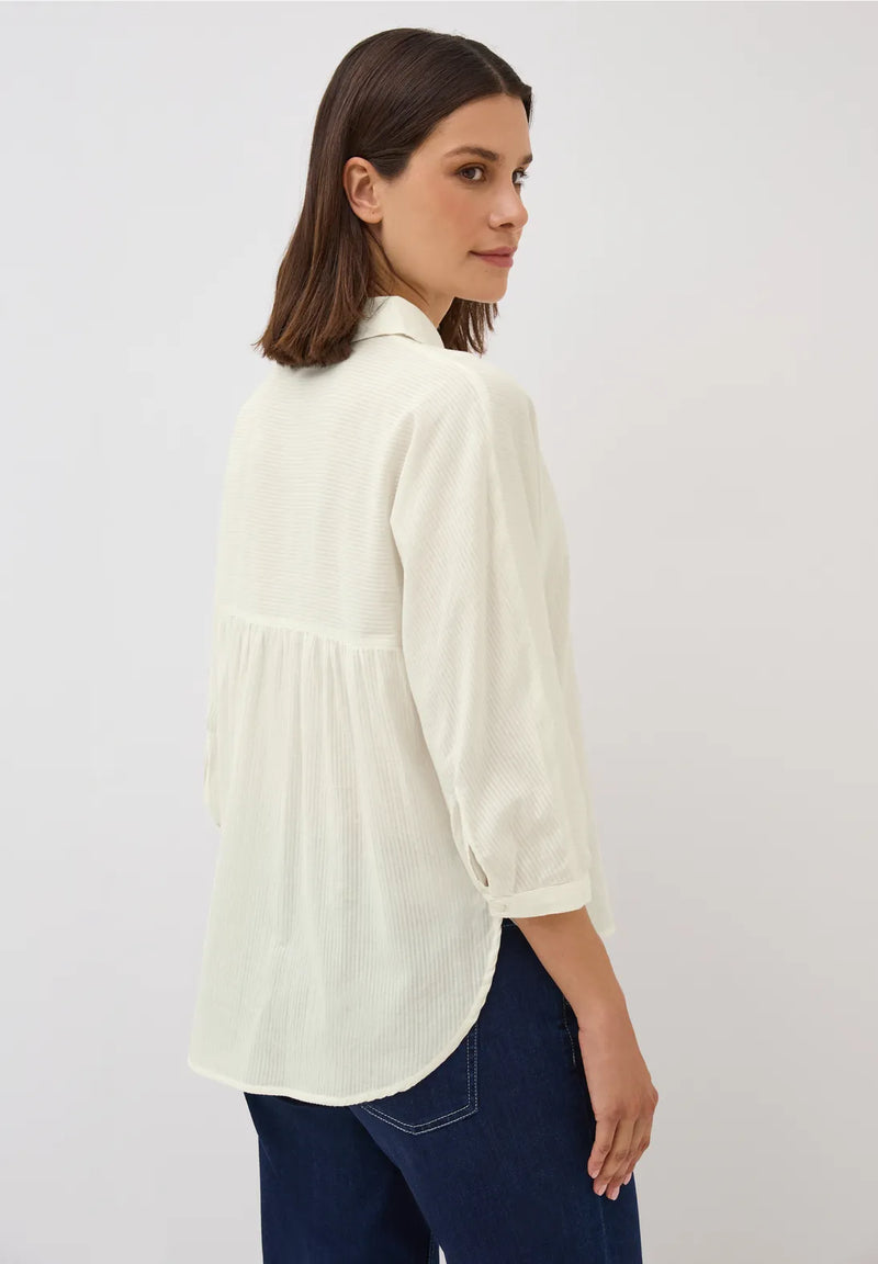 Cecil solid stripe blouse  vanilla white