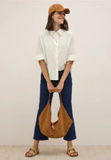 Cecil solid stripe blouse  vanilla white