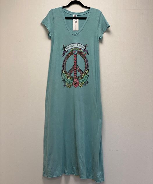 Peace klänning turkose