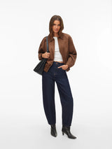 VMSALINA LS FAUX SUEDE BOMBER JACKET