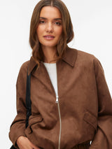 VMSALINA LS FAUX SUEDE BOMBER JACKET